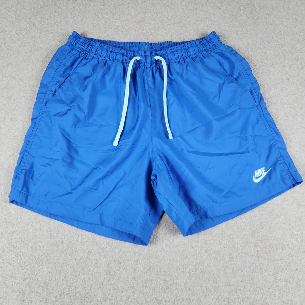 Nike Sportswear Club Woven Flow Shorts Mens Large Blue Mesh Lined Drawstring
